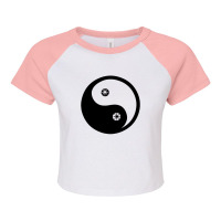 Ying Yang Pop Socket 1 Raglan Crop Top | Artistshot