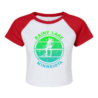 Hiking At Rainy Lake Minnesota Hippie Raglan Crop Top | Artistshot