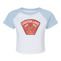 Crater Lake National Park Oregon Hipster Raglan Crop Top | Artistshot