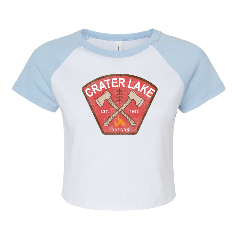 Crater Lake National Park Oregon Hipster Raglan Crop Top by konmaglasco1 | Artistshot