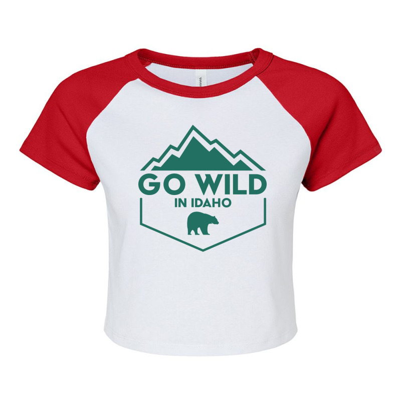 Go Wild In Idaho Cute Blue Raglan Crop Top by eyeabastaf | Artistshot