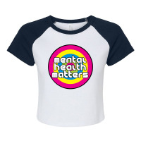 Mental Health Matters Vintage Retro Raglan Crop Top | Artistshot