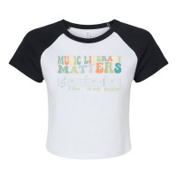 Music Literacy Matters I Like To Eat Puppies T Shi Raglan Crop Top | Artistshot