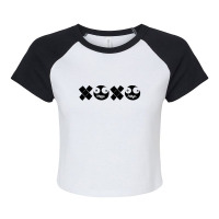 Xoxo Black And White Edgy Design Raglan Crop Top | Artistshot