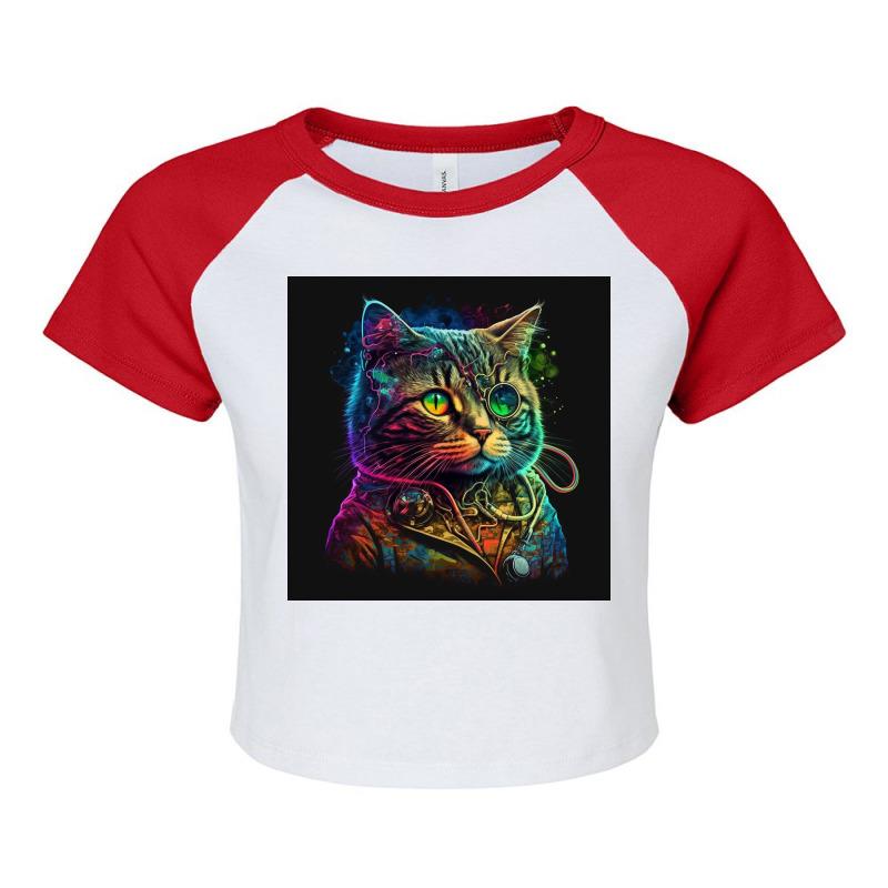 Cute Cats In Medical Clothes Raglan Crop Top by TheDol | Artistshot