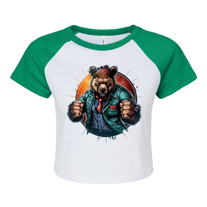 Bear Master Angry Raglan Crop Top by Tobiasoey18 | Artistshot