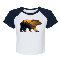 Funny Bear Dear Mom Is A Women's Day Raglan Crop Top | Artistshot