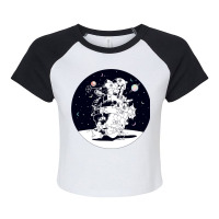 Castle In A Starry Night Raglan Crop Top | Artistshot