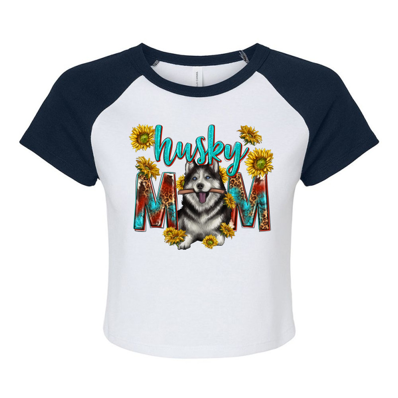 Western Alaskan Husky Mom Raglan Crop Top by enoddigitalart@gmail.com | Artistshot