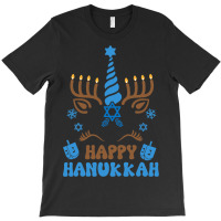 Happy Hanukkah Unicorn Chanukah Menorah Dreidel T-shirt | Artistshot