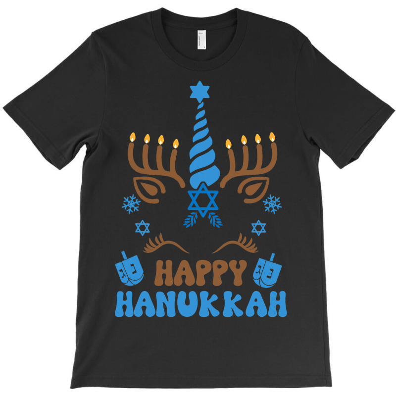 Happy Hanukkah Unicorn Chanukah Menorah Dreidel T-shirt | Artistshot