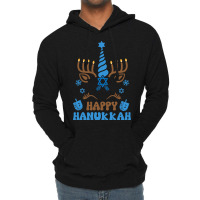 Happy Hanukkah Unicorn Chanukah Menorah Dreidel Lightweight Hoodie | Artistshot