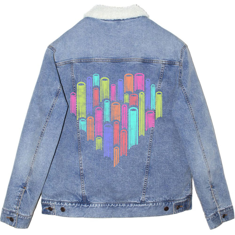 Heart Love Books Literary Reader Writer Reading Bo Unisex Sherpa-lined Denim Jacket | Artistshot