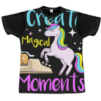 I Create Magical Moments Author Unicorn Writer Graphic T-shirt | Artistshot