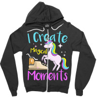 I Create Magical Moments Author Unicorn Writer Zipper Hoodie | Artistshot