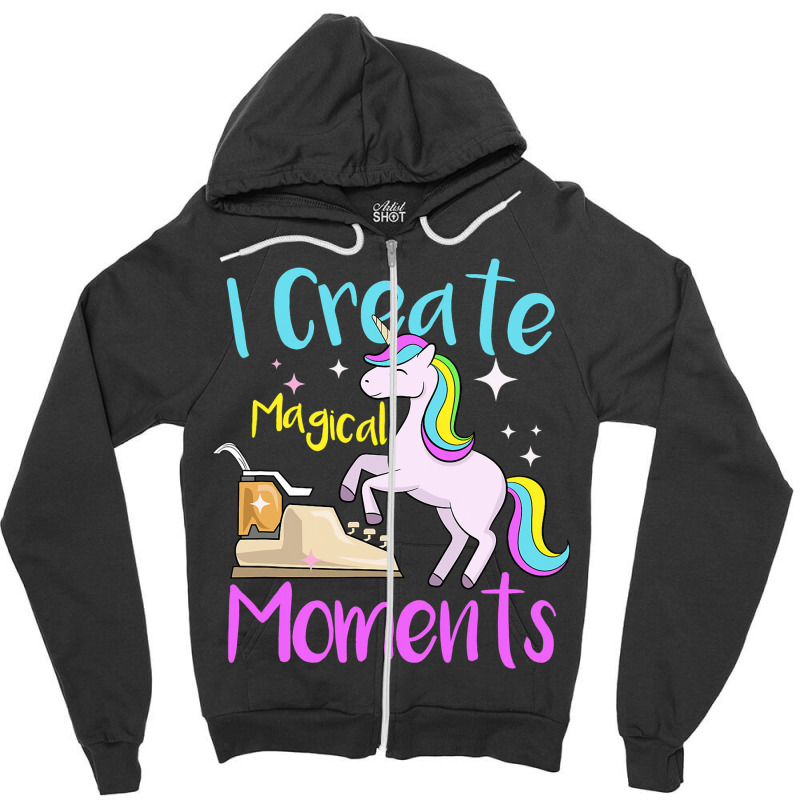 I Create Magical Moments Author Unicorn Writer Zipper Hoodie by DilynnRinker | Artistshot