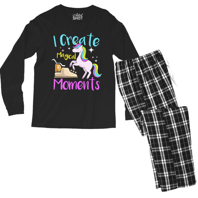 I Create Magical Moments Author Unicorn Writer Men's Long Sleeve Pajama Set by DilynnRinker | Artistshot