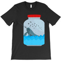 Funny Narwhal Glass Narwhal Unicorn Of The Sea T-shirt | Artistshot