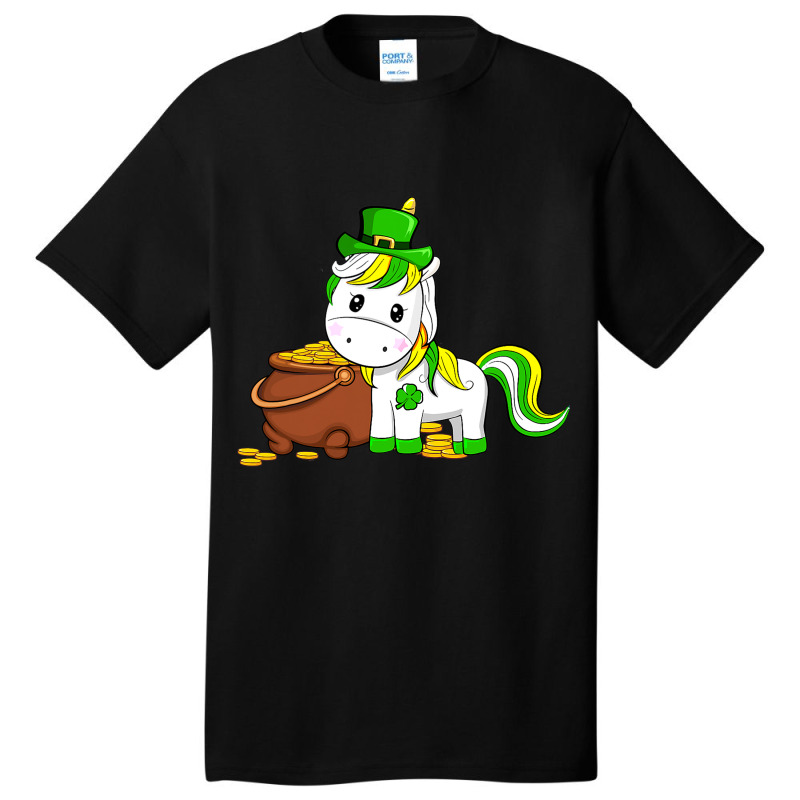 Funny Unicorn Leprechaun Hat St Patricks Day Gifts Basic T-shirt | Artistshot