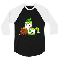 Funny Unicorn Leprechaun Hat St Patricks Day Gifts 3/4 Sleeve Shirt | Artistshot