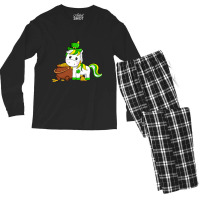 Funny Unicorn Leprechaun Hat St Patricks Day Gifts Men's Long Sleeve Pajama Set | Artistshot