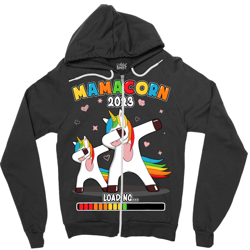 Future Mom Loading Mamacorn Mother To Be Unicorn Zipper Hoodie | Artistshot