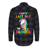 Happy Last Day Of School Funny Summer Unicorn Shir Flannel Shirt | Artistshot