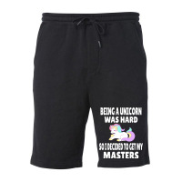 Funny Unicorn Masters Degree Graduation Gift M.s.  Fleece Short | Artistshot