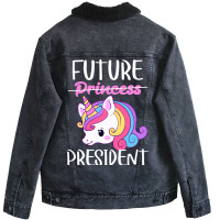 Future President Girls Feminist Unicorn 1 Unisex Sherpa-lined Denim Jacket | Artistshot