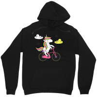 Funny Unicorn On Bike Work Out Biker Unisex Hoodie | Artistshot