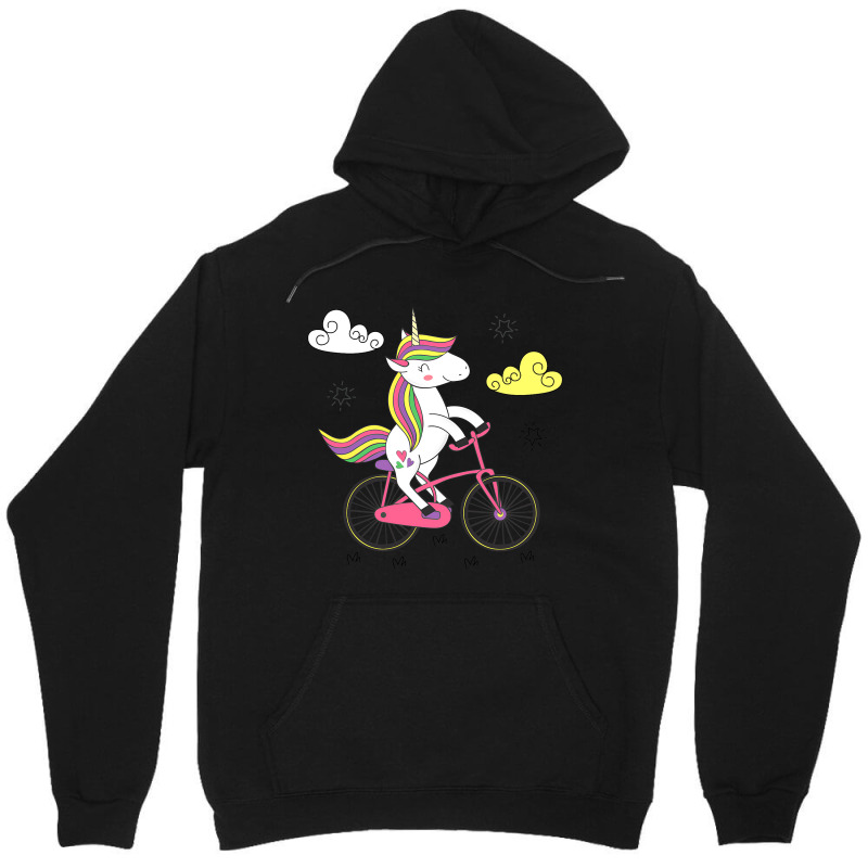 Funny Unicorn On Bike Work Out Biker Unisex Hoodie by TevitJanik | Artistshot