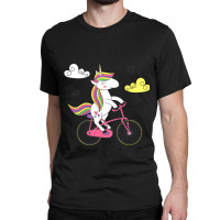 Funny Unicorn On Bike Work Out Biker Classic T-shirt | Artistshot