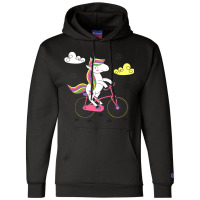 Funny Unicorn On Bike Work Out Biker Champion Hoodie | Artistshot