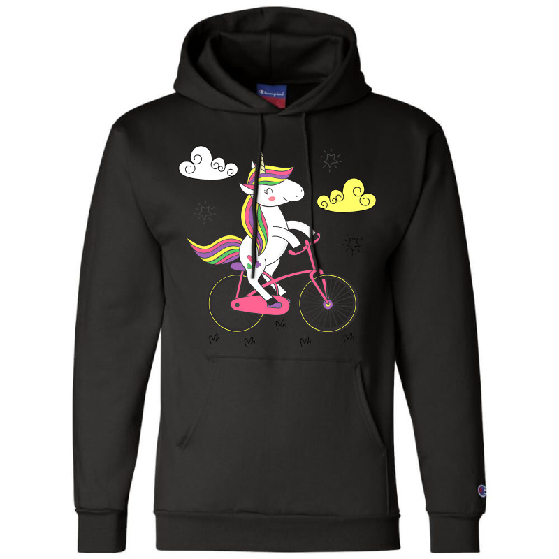 Funny Unicorn On Bike Work Out Biker Champion Hoodie by TevitJanik | Artistshot