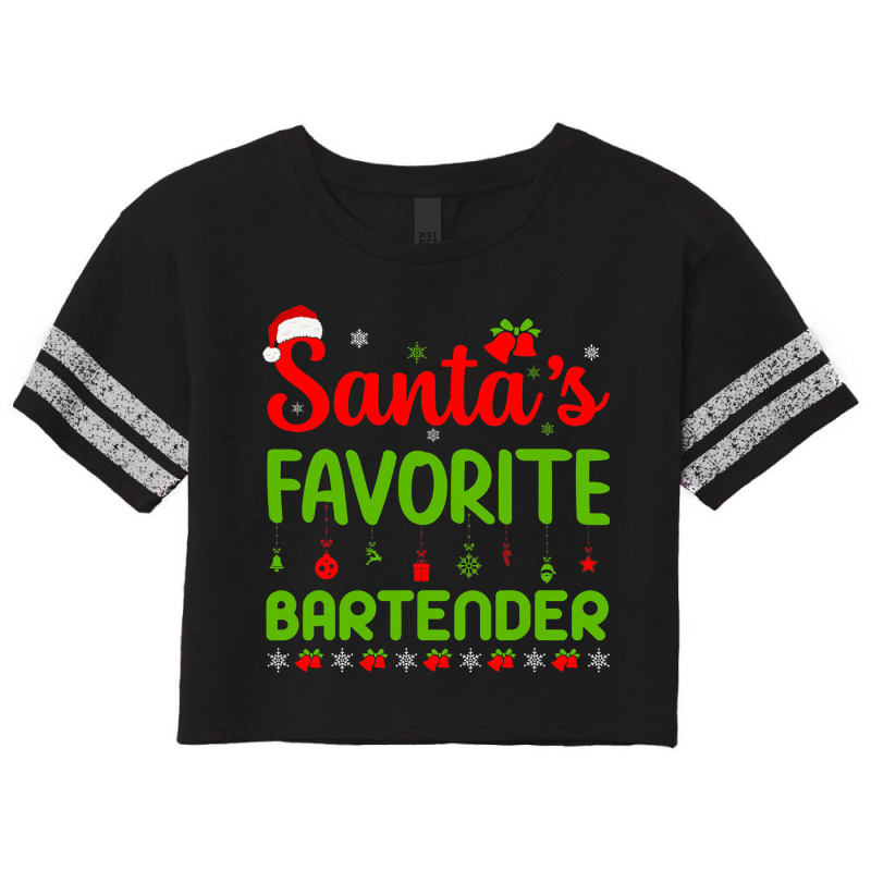 Funny Christmas Santas Favorite Bartender Merry Xm Scorecard Crop Tee by AlicenHewlett | Artistshot