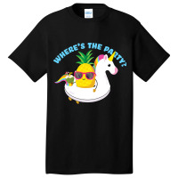 Funny Unicorn Pineapple Swingers Wheres The Party Basic T-shirt | Artistshot