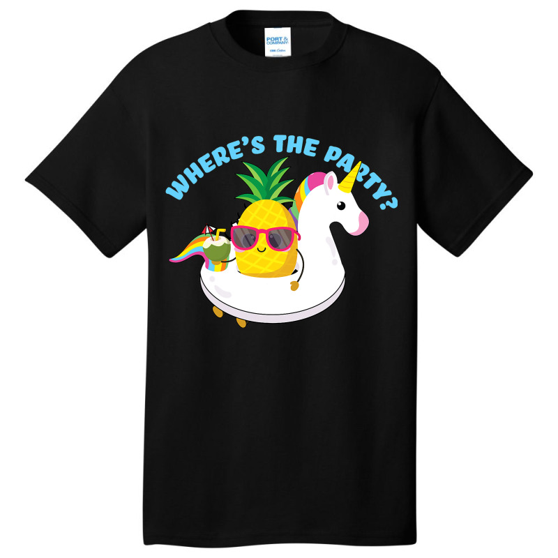 Funny Unicorn Pineapple Swingers Wheres The Party Basic T-shirt | Artistshot