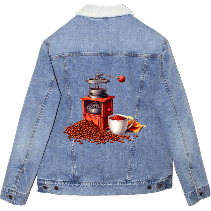 Coffee Clipart 3 Unisex Sherpa-lined Denim Jacket | Artistshot