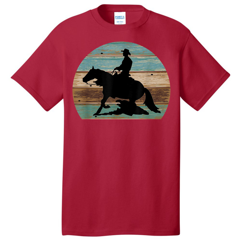 Western Cowboy Reining Horse Sliding Stop Vintage Style Basic T-shirt | Artistshot