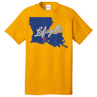 Lafayette Louisiana La Map T Shirt Basic T-shirt | Artistshot