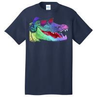 Alligator With Headphones And Sunglasses Basic T-shirt | Artistshot