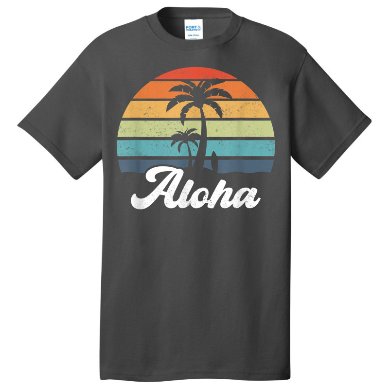 Aloha Hawaii Hawaiian Island Shirt Palm Beach Surfboard Surf T Shirt Basic T-shirt by cm-arts | Artistshot