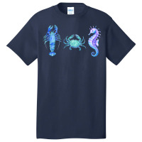 Crustaceancore Ocean Blush Crustacean Lobster Crab Seahorse Basic T-shirt | Artistshot