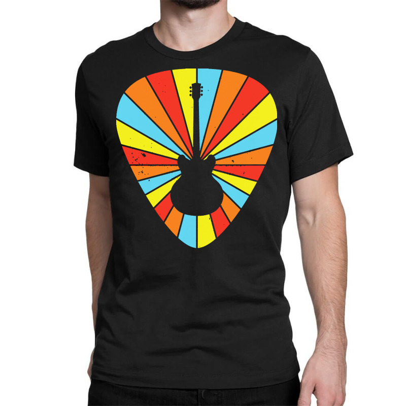 Guitar Pick T  Shirt Guitar Pick Electric Guitar Colorful Theme T  Shi Classic T-shirt by protectiveblackening | Artistshot