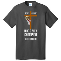 Funny Jesus Christ Hide & Seek Champion Atheism Basic T-shirt | Artistshot