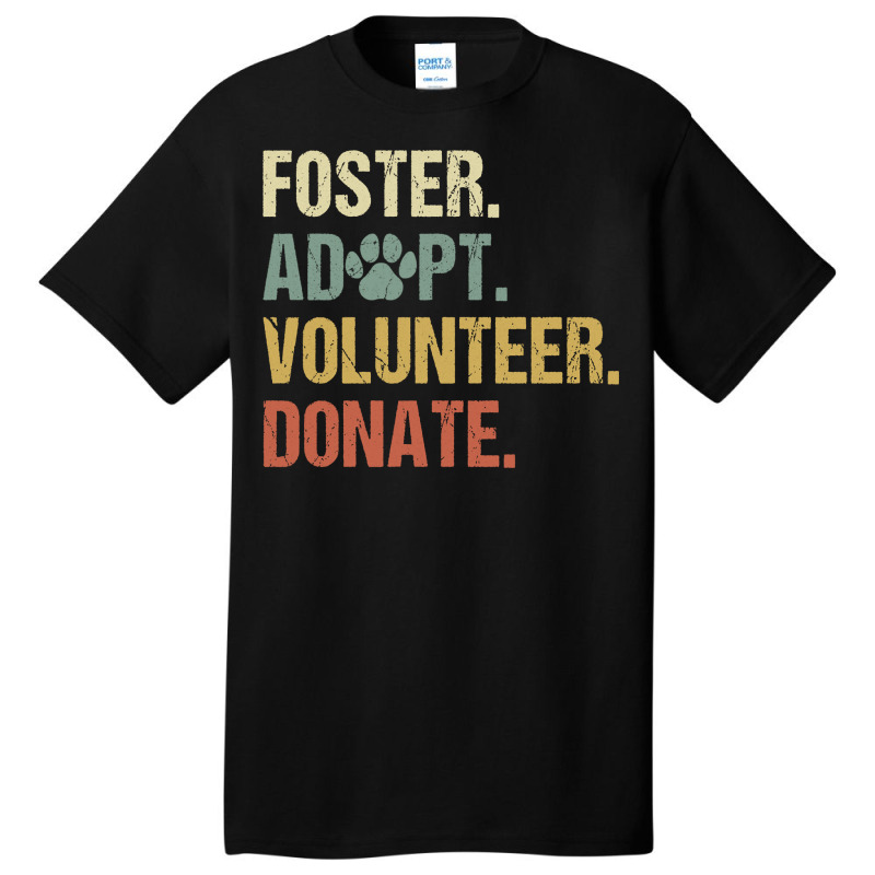 Vintage Foster Adopt Volunteer Donate Animals Rescue Shelter Long Slee Basic T-shirt by cm-arts | Artistshot