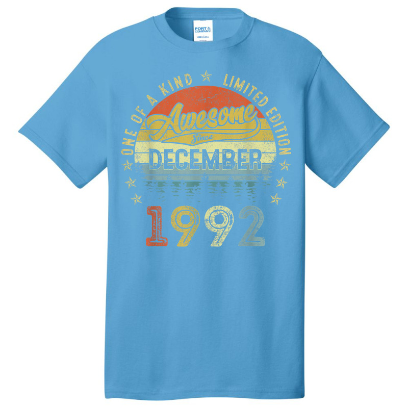 30 Years Old Awesome Since December 1992 30th Birthday Gift Basic T-shirt | Artistshot