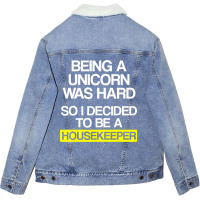 Housekeeper Unicorn Housekeeping Househelp Service Unisex Sherpa-lined Denim Jacket | Artistshot