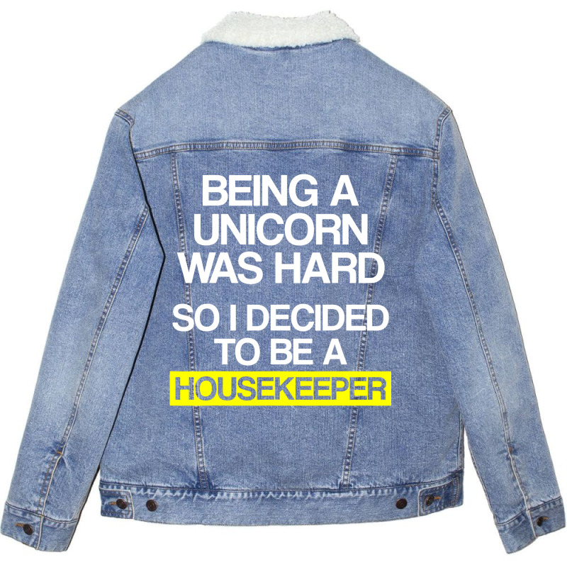 Housekeeper Unicorn Housekeeping Househelp Service Unisex Sherpa-lined Denim Jacket | Artistshot