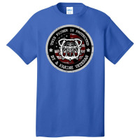 Marine Father Protected By Marine Veteran Marine Family Basic T-shirt | Artistshot